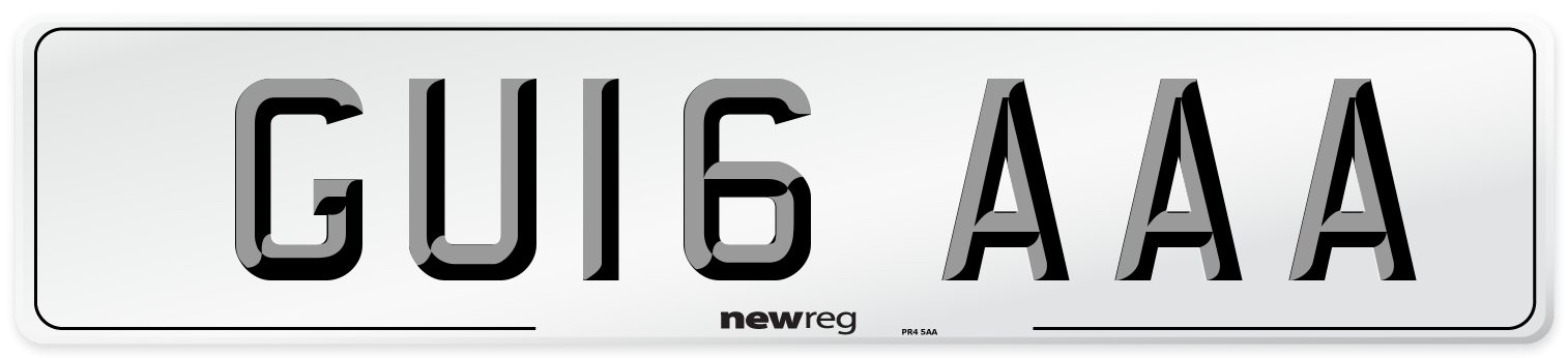 GU16 AAA Number Plate from New Reg